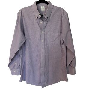 Brooks Brothers 346 Men’s Long Sleeve Purple & White Button Up Sz 16 2/3 GUC